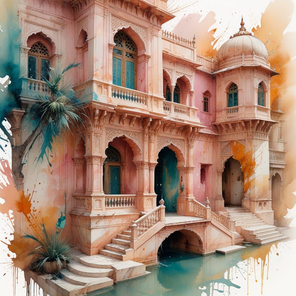 Hawa Mahal Palace in Jaipur: Miniature Style