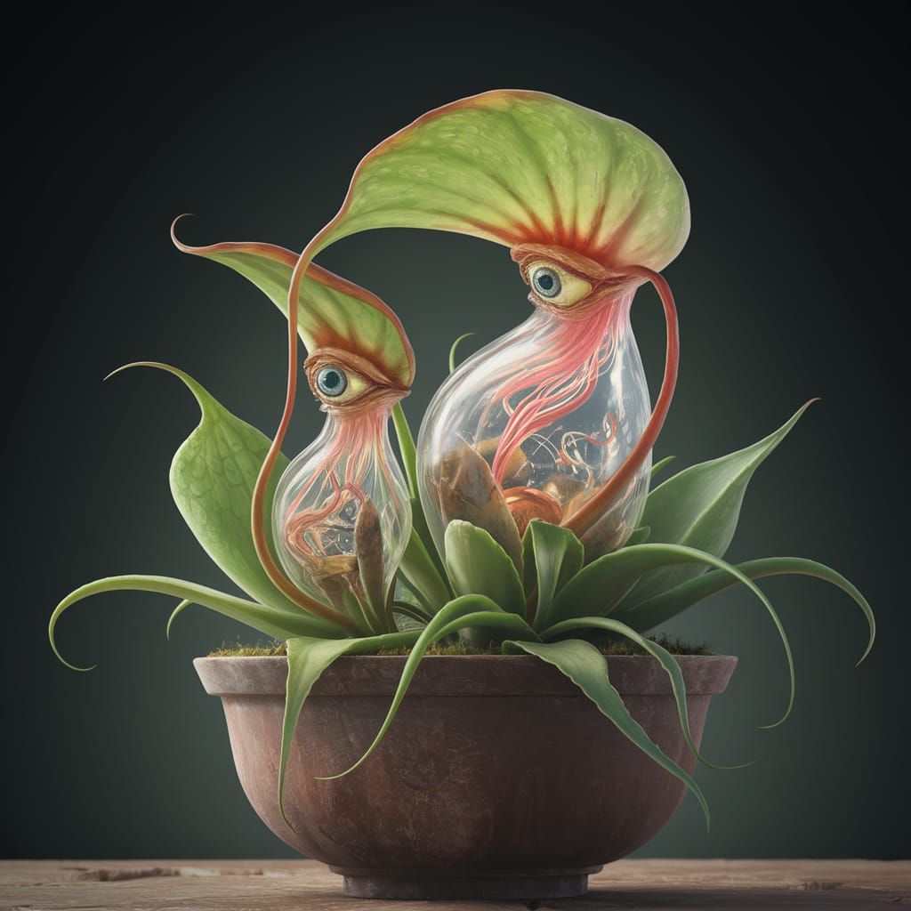 Mystical Pitcher Plants with Eyestalks Reveal Inner Magic