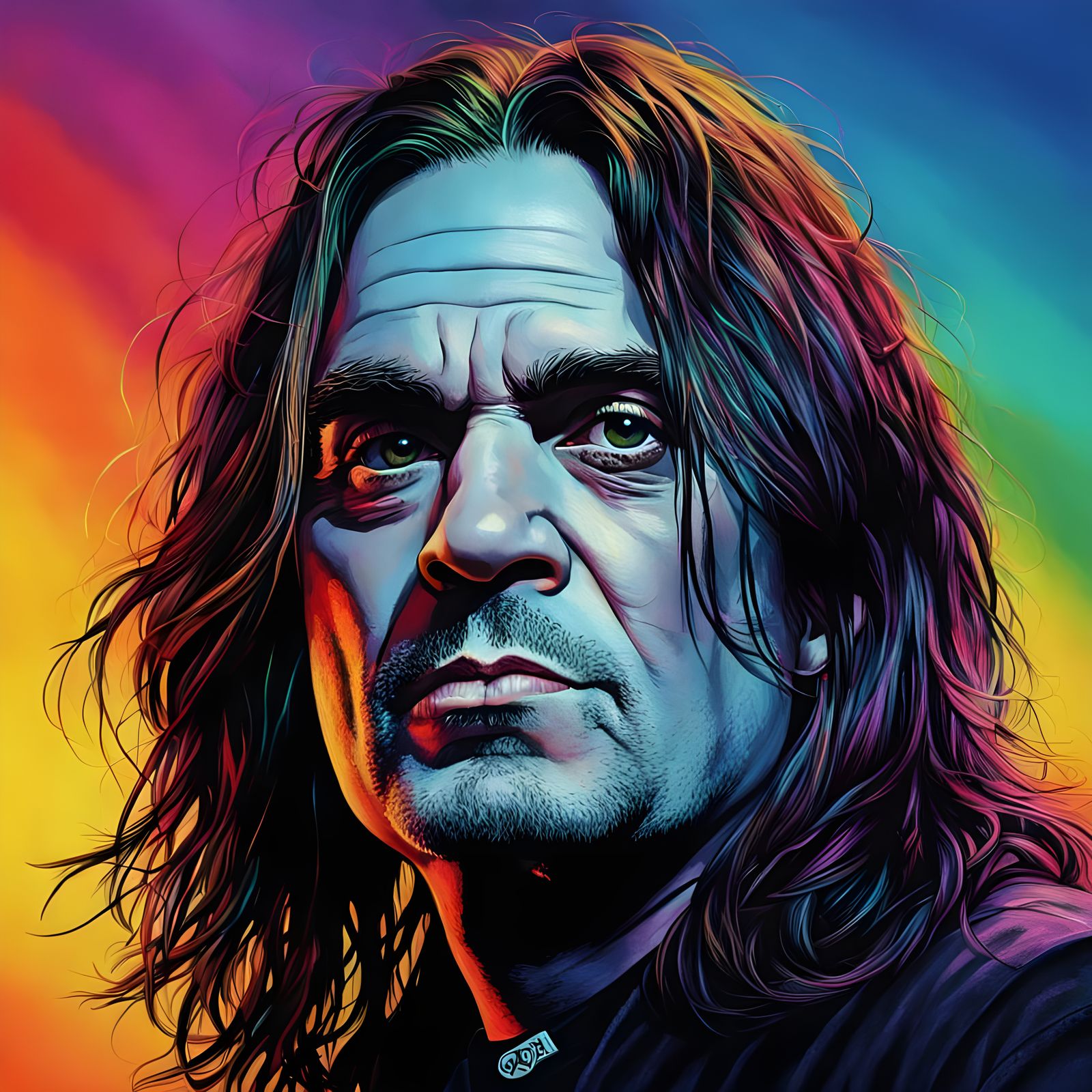 Young Ozzy Osbourne Portrait in Hyperrealistic Style
