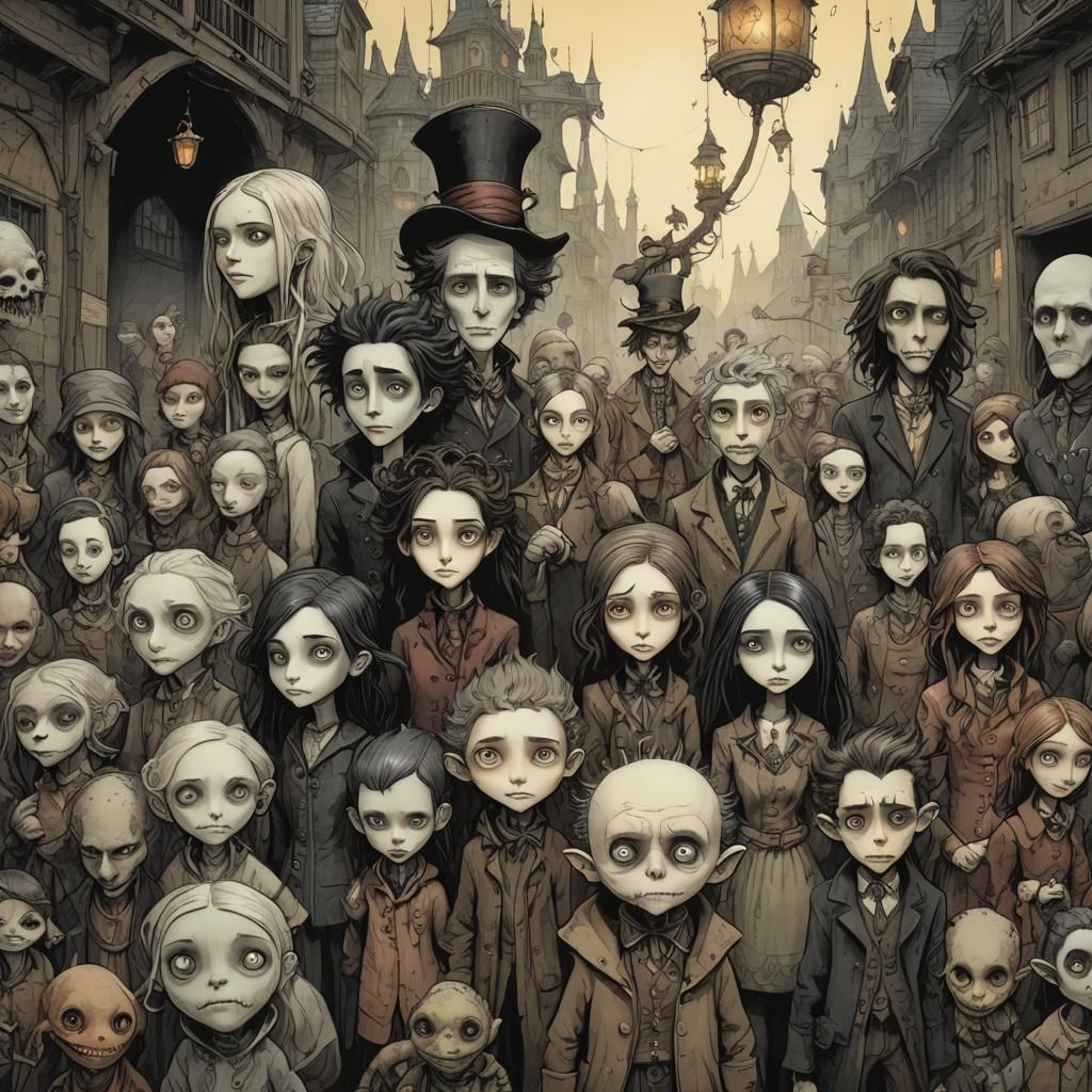 Dystopian Horror Masterpiece in Gothic Fantasy Style