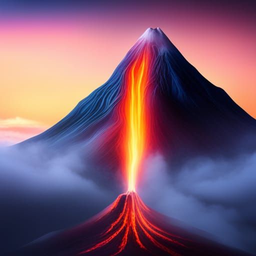 Erupting Volcano: 3D Digital Art in 8K