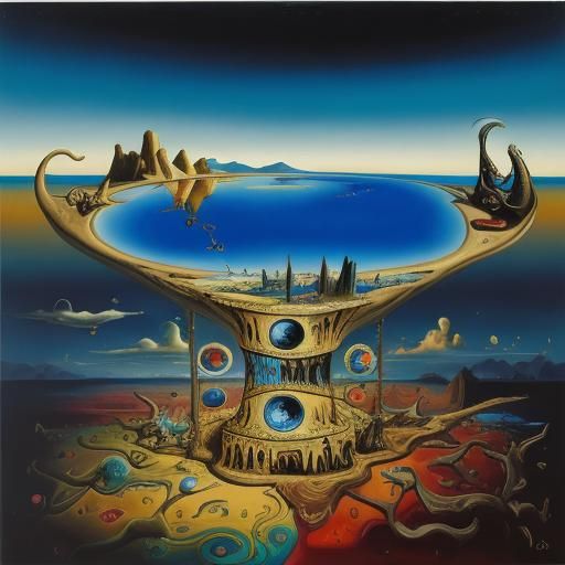 Surreal Melting Figures in a Dreamscape, Dali Style