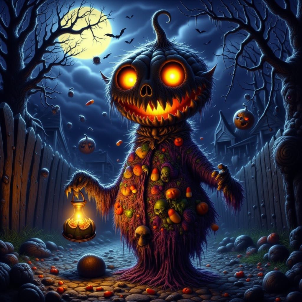 Halloween Hybrid Creature Art in Dark Fantasy Style