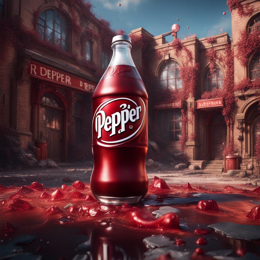 Dr. Pepper Bottle in Detailed Matte Painting