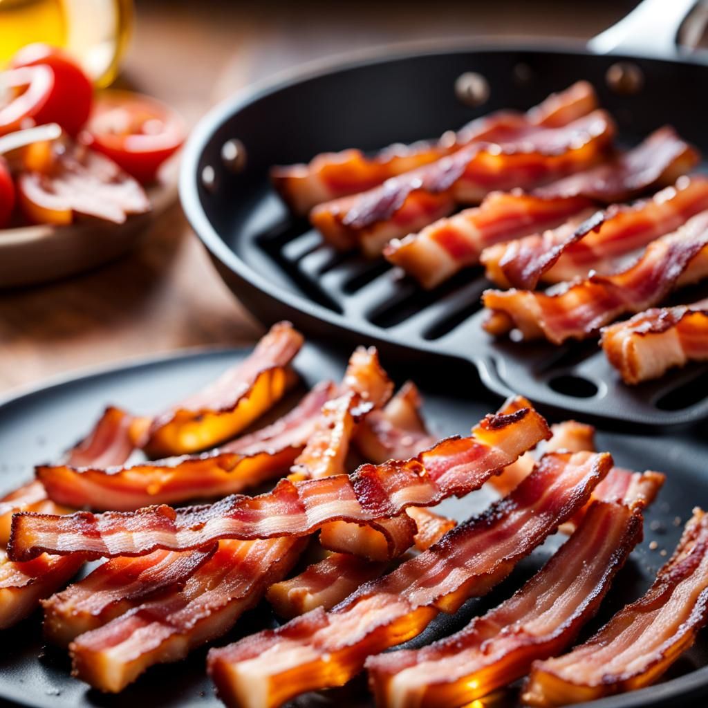 Crispy Bacon Macro with Bokeh Effect