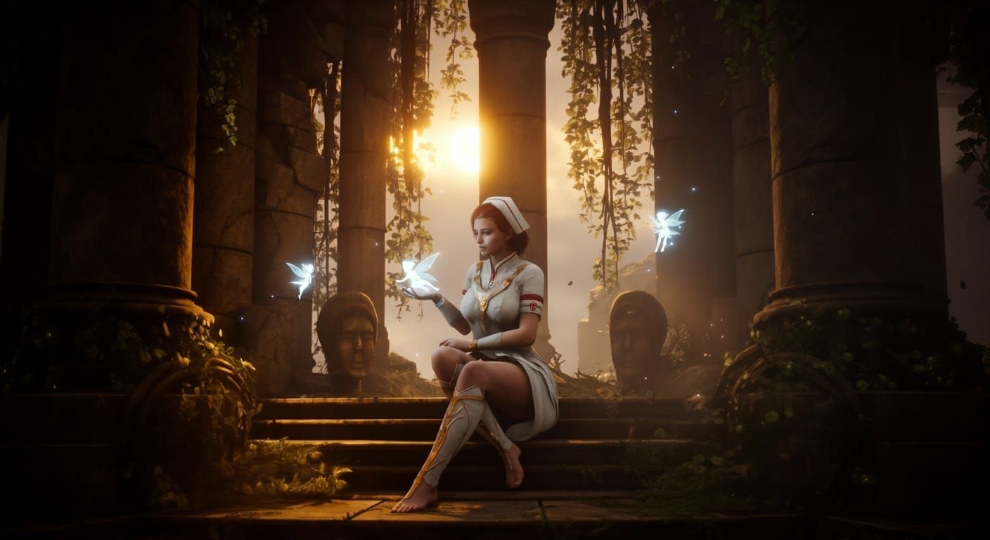 Warrior Nurse's Healing Ritual at Golden Hour