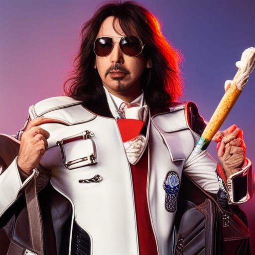 Ace Frehley with Ice Cream, AI Generated