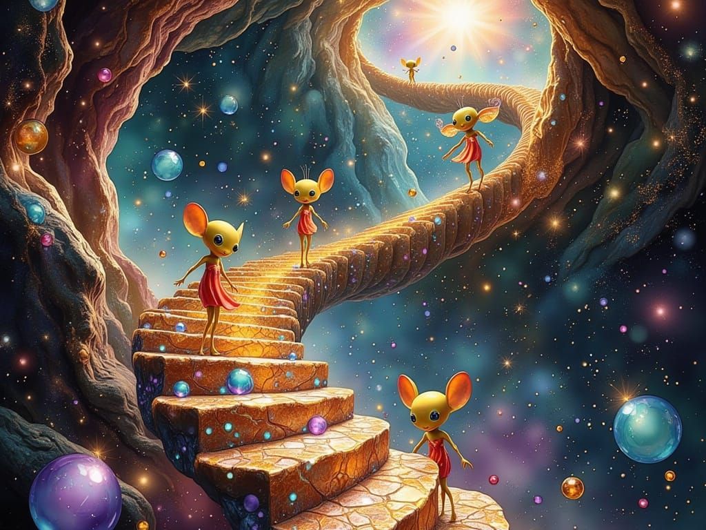 Aliens Dancing on a Crystalline Stairway to the Stars