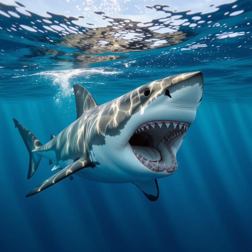 Menacing Shark with Open Mouth