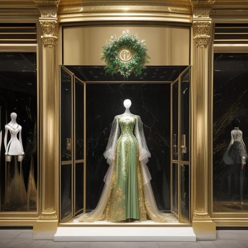 Luxury Boutique Windows in Futuristic Concept Art Style