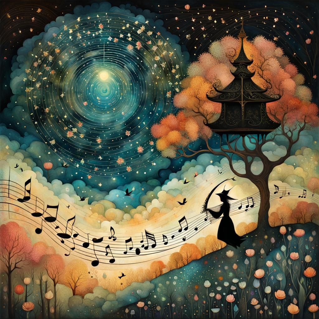 Surreal Swirling Music Ascending to Heaven