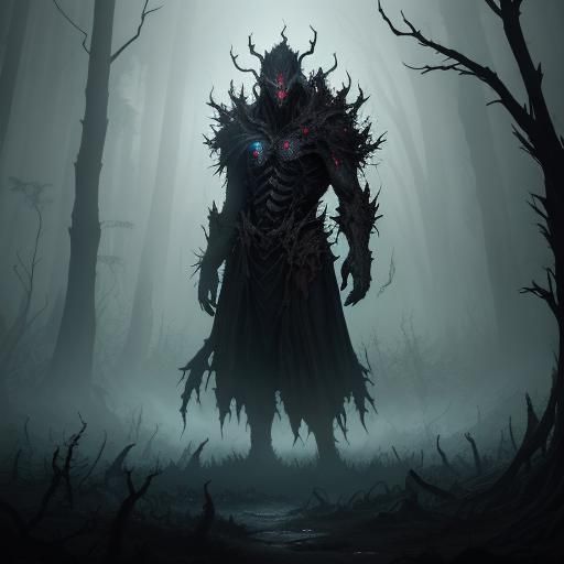 Grotesque Blight Bloom in Dark Infected Forest