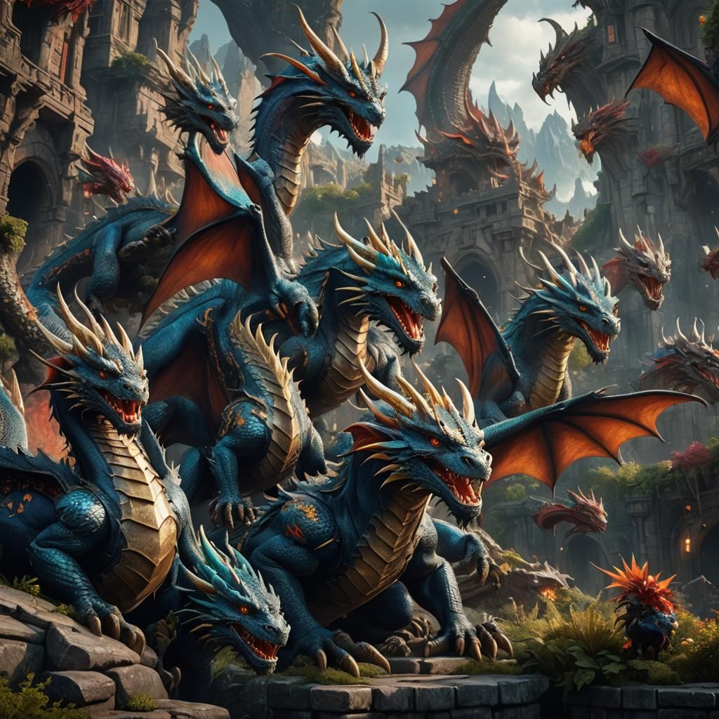 Fantastical Dragon in Detailed Matte Painting