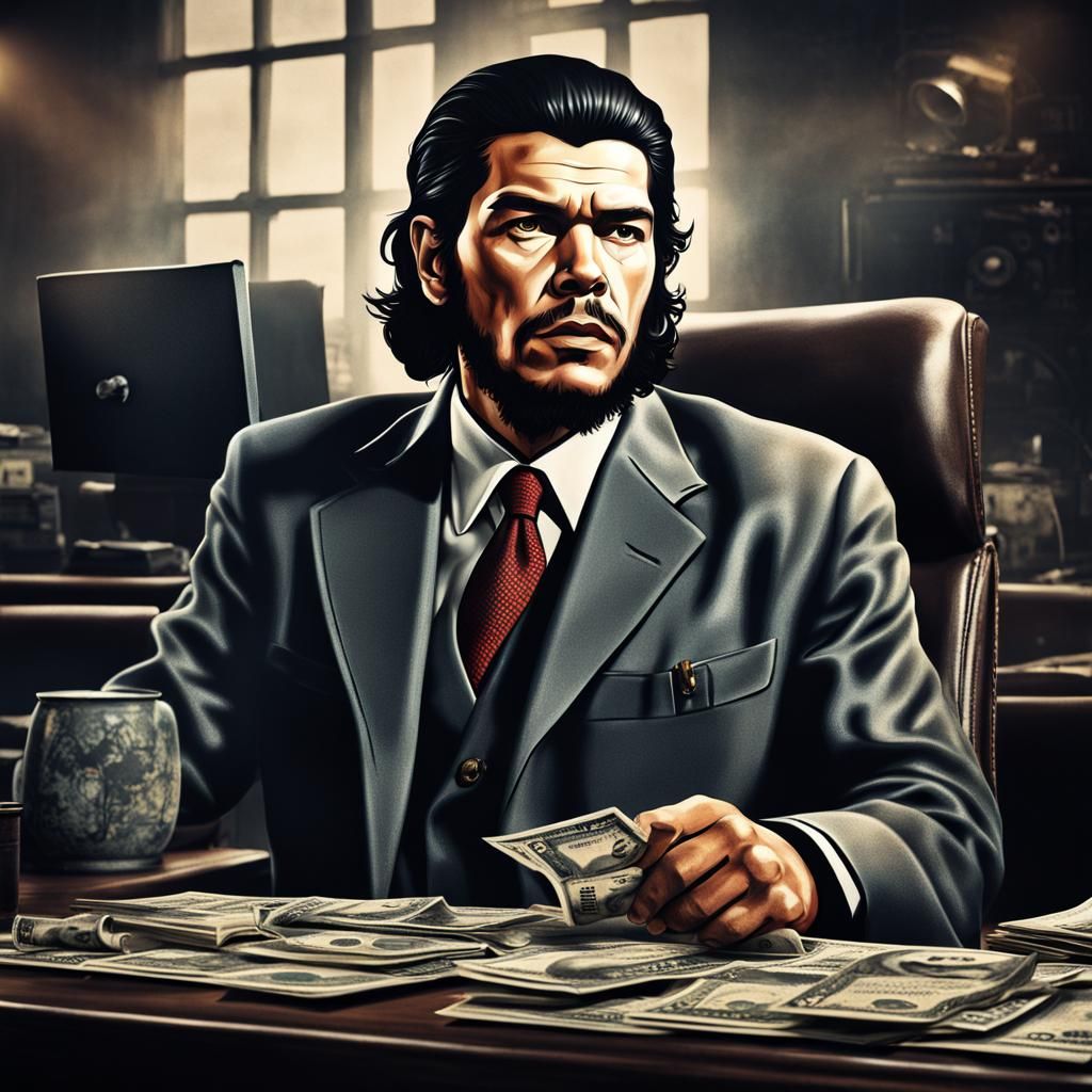 Che Guevara Trades Forex: Hyperrealistic 64 Megapixel Image