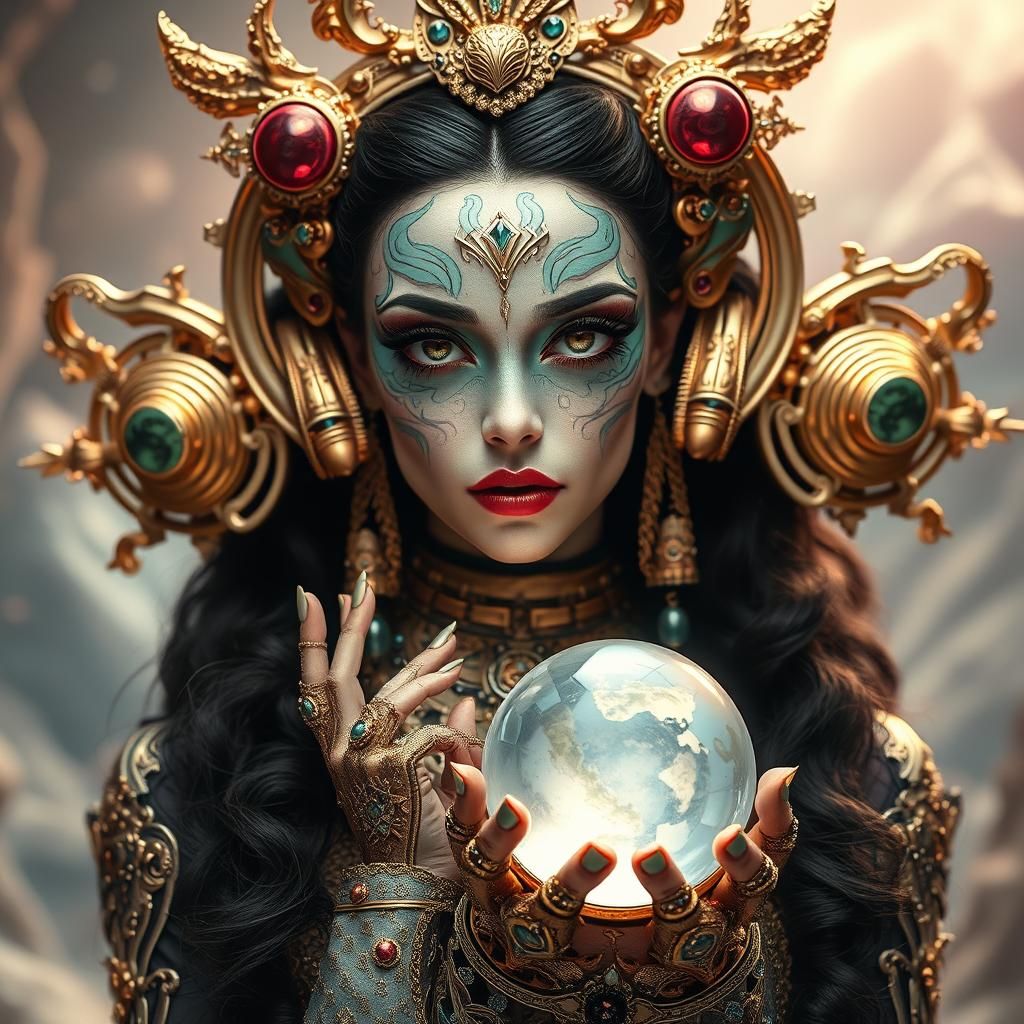 Fantasy art of the Oracle of Delphi in ancient Greece