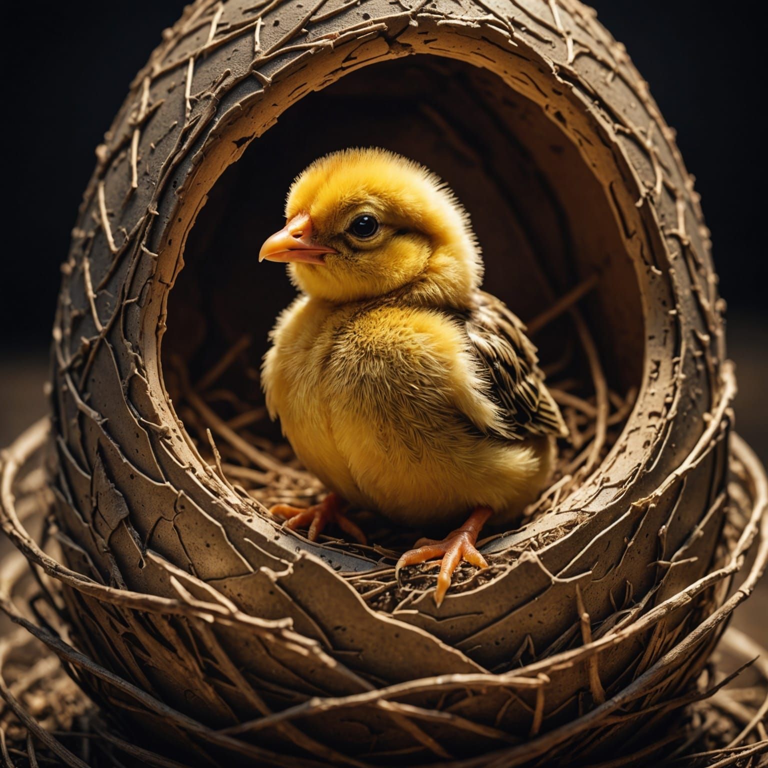 Hyperrealistic Chick Hatching from an Egg