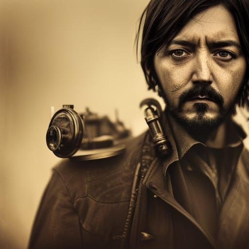 Steampunk Monk Portrait in Gothic Style