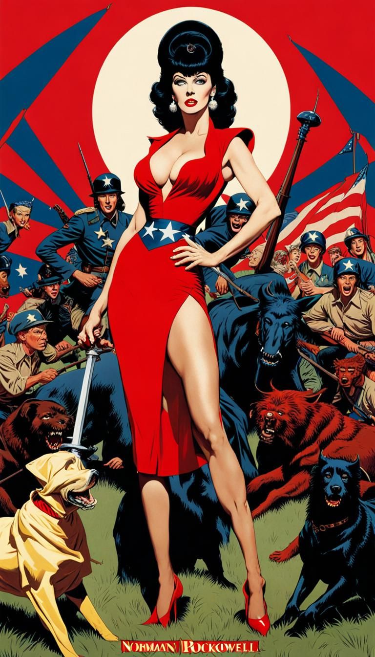 Elvira as a Revolutionary War superhero
