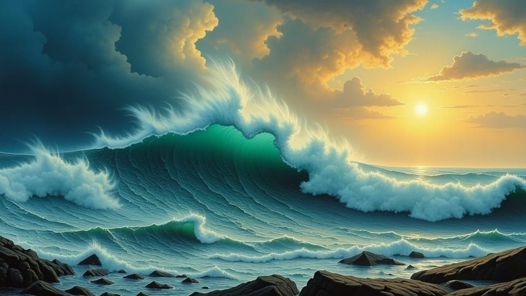 Dramatic Seascape in Romantic Style