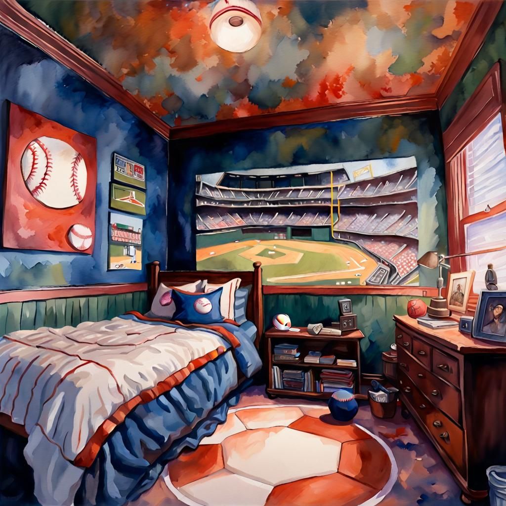 Cozy baseball bedroom ⚾️