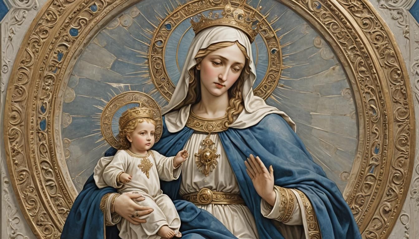 Madonna - white and blue - Mary, Queen of Heaven - Mary spre...