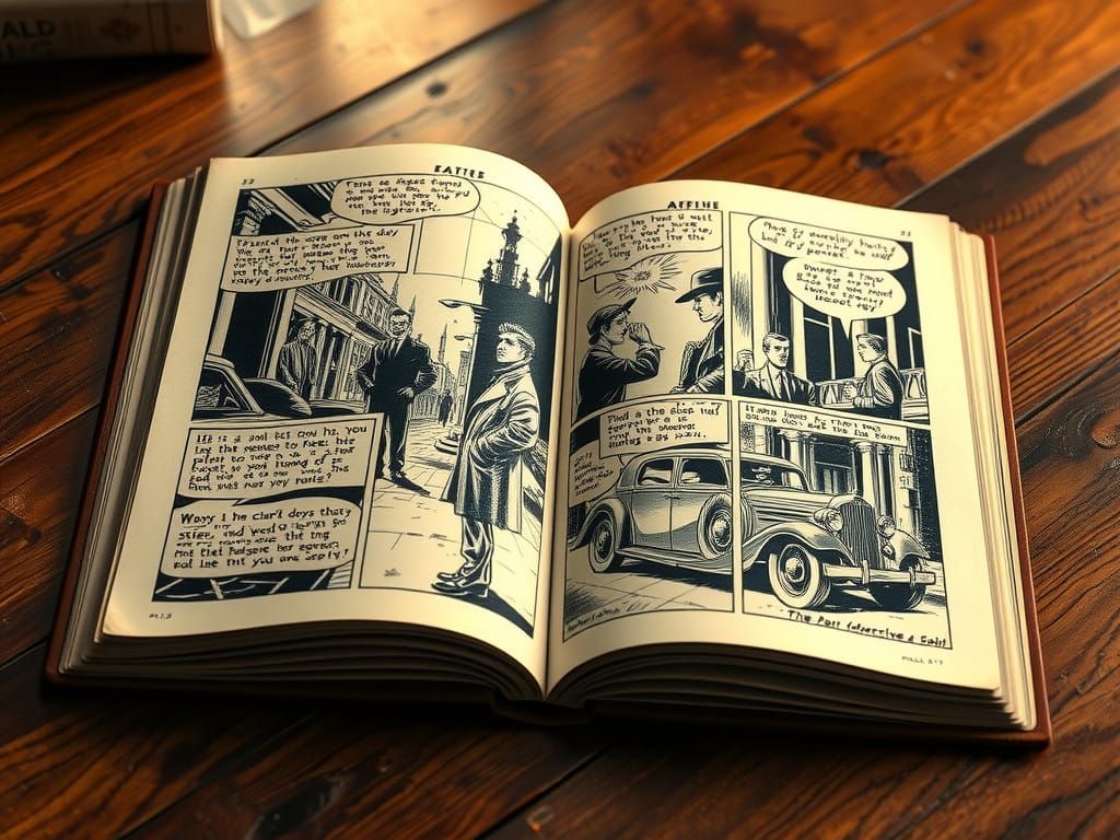 Vintage Noir Detective Comic Art