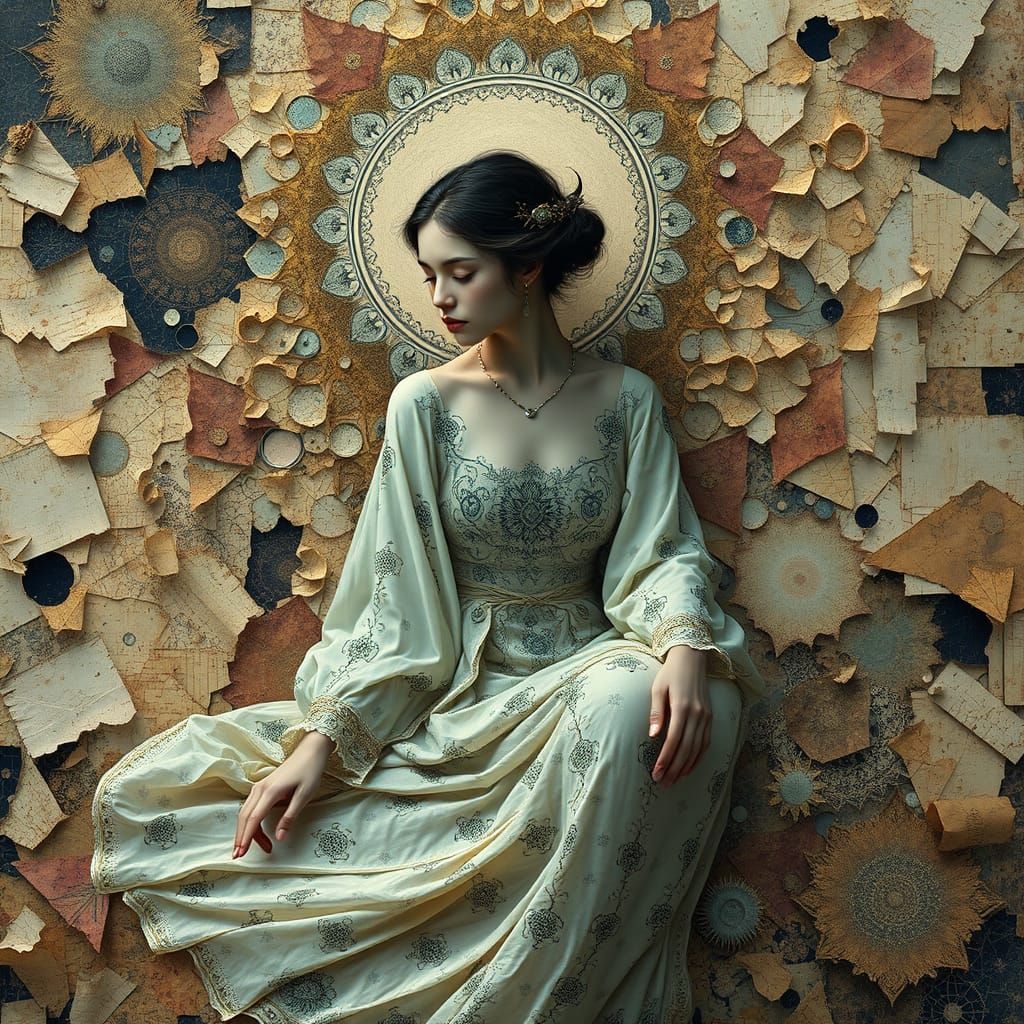 Surreal Figure Amidst Liminal Textures