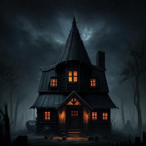 Sinister Nightmare in a Cabin, Dark Fantasy Art