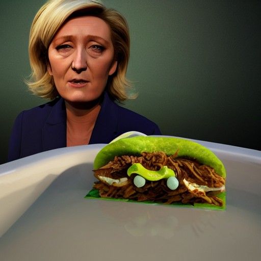 Surreal Scene: Le Pen, Cthulhu, Tacos, and CBD Oil