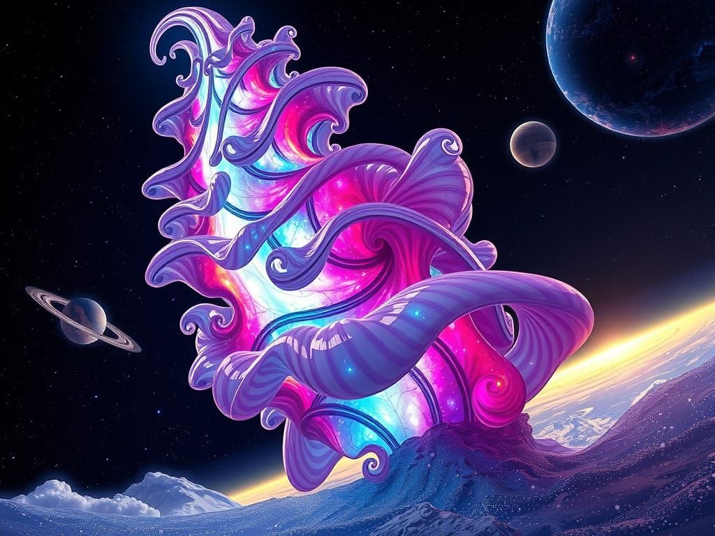 Glass Nebula Art in Cosmic Space