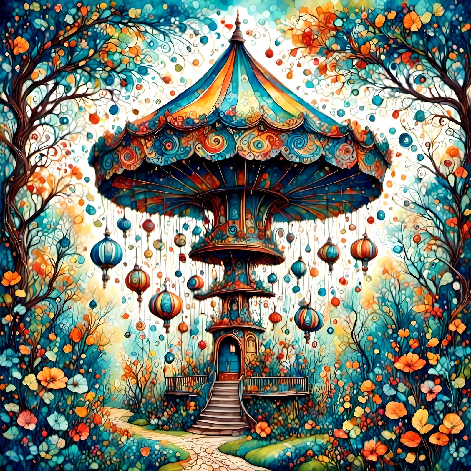 Whimsical carousel house#3