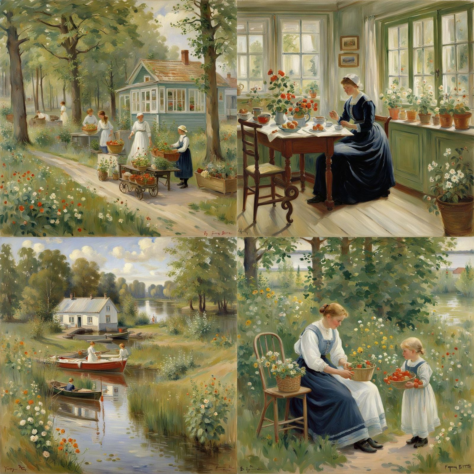 Elegant Portrait in the Style of Fanny Brate