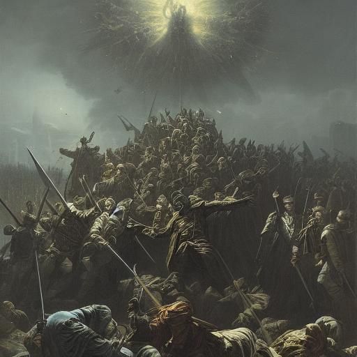 Biblical Destruction Rendered in Dark Horror Style