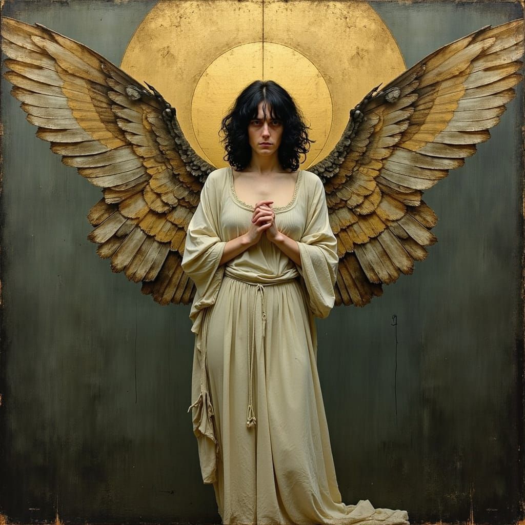 Fallen Angel in Gustav Klimt Inspired Style