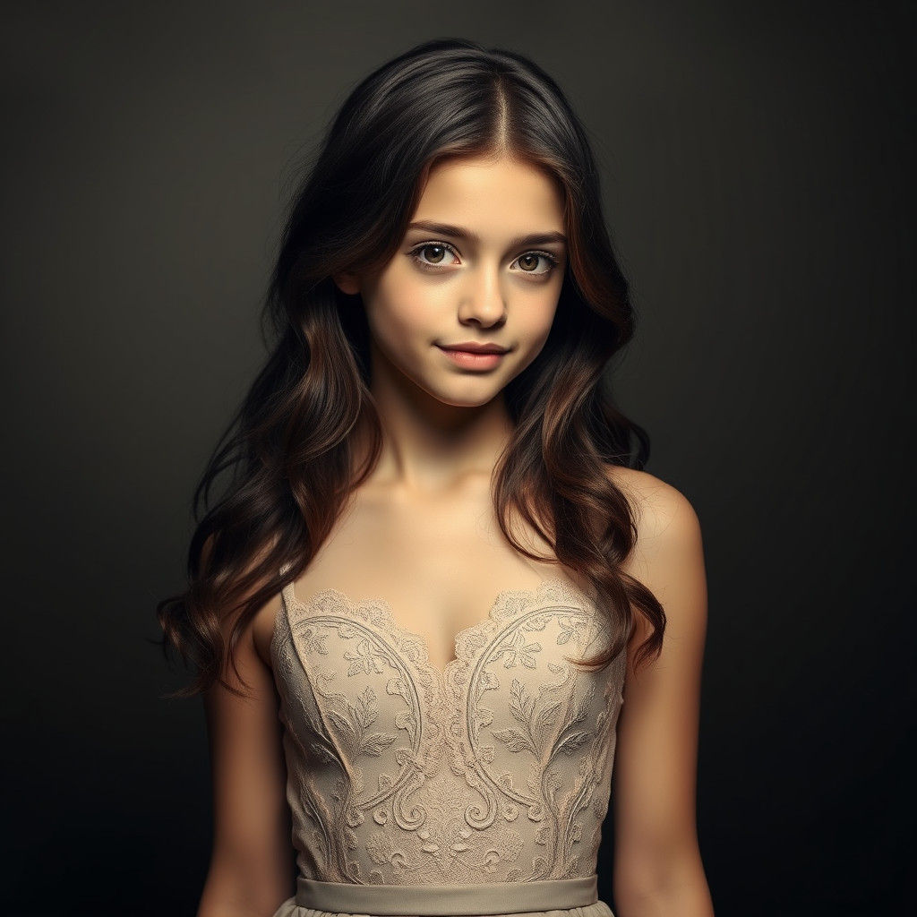 Hyperrealistic Portrait of a Teenage Girl in Moody Light