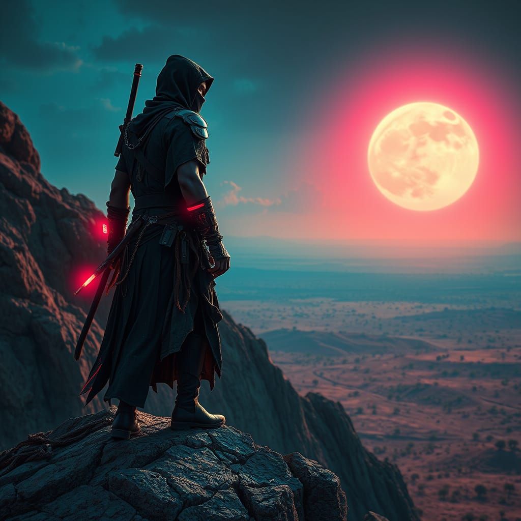 Cyberpunk Ninja Dominates African Savannah