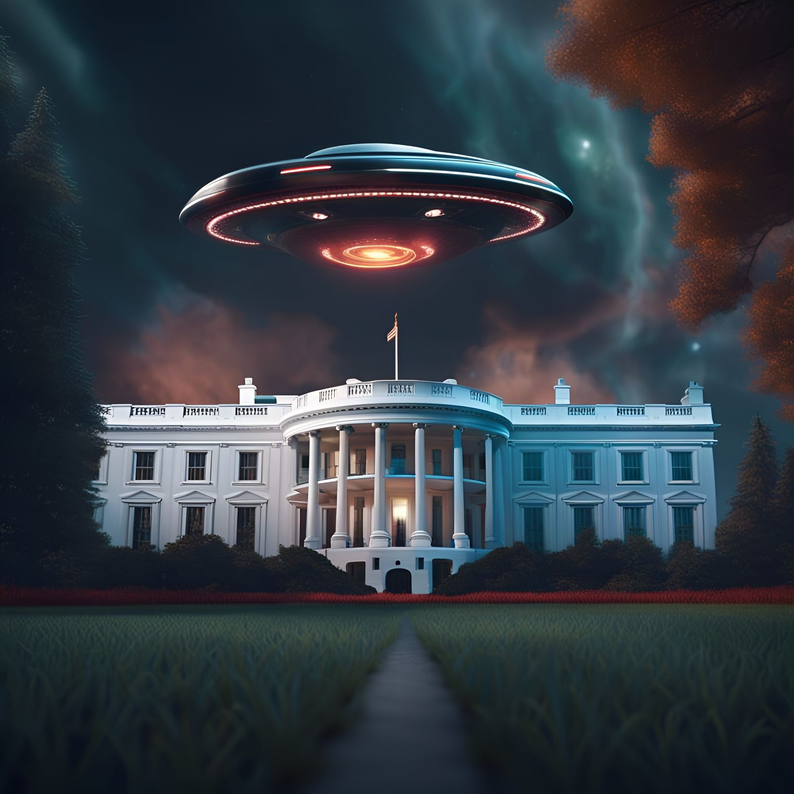 UFO Sighting at the White House: Matte Painting