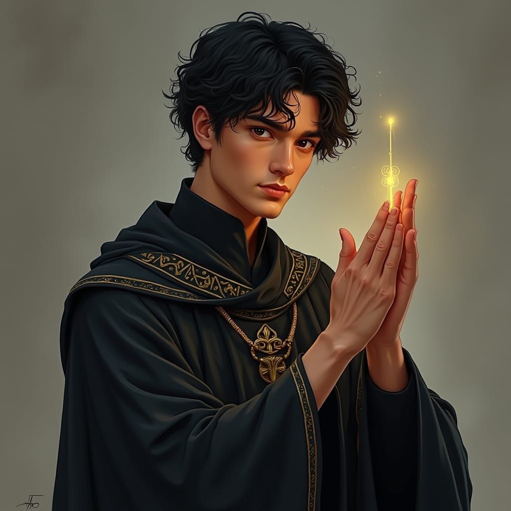 Human Cleric Concept Art in Byzantine Style