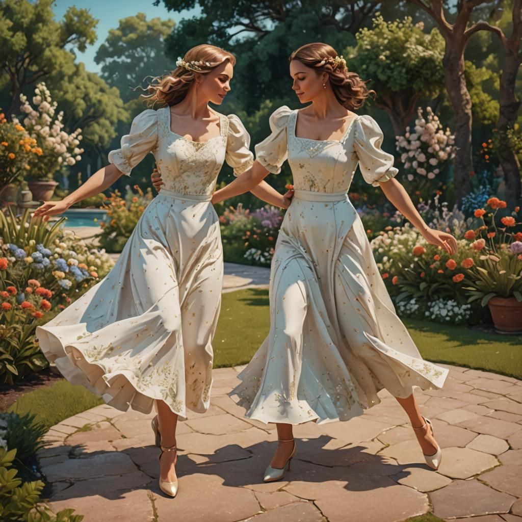 Tango Sunset: Impasto Painting of Dancing Couple