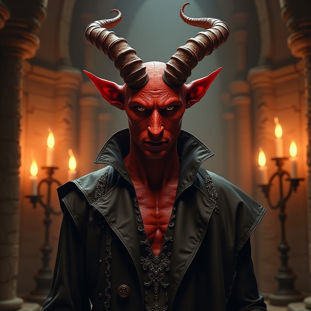 Ultra realistic and ultra detailed picture of a tiefling