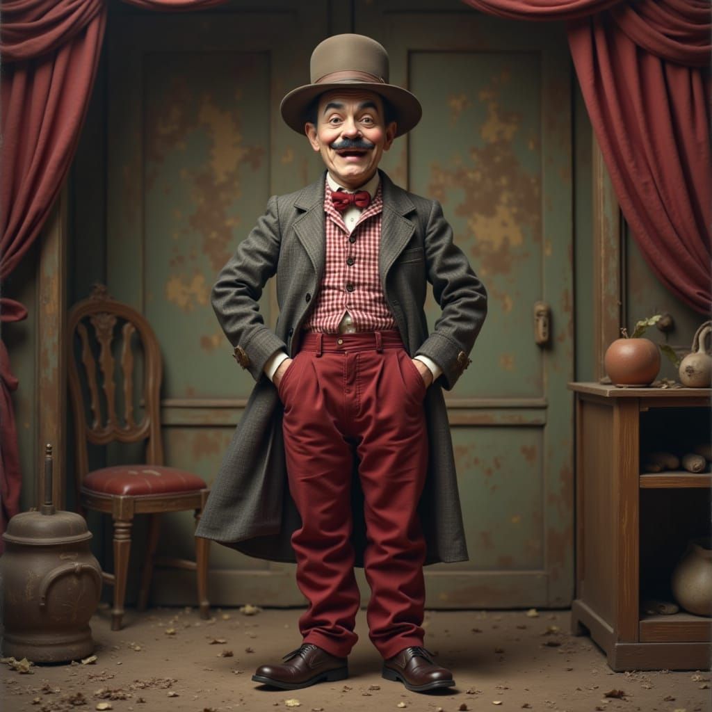 Charlie Chaplin Portrait in Dark Gothic Style