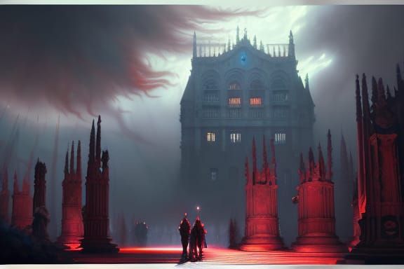 Dark Fantasy King Crimson Court: Hyperdetailed Artstation Co...