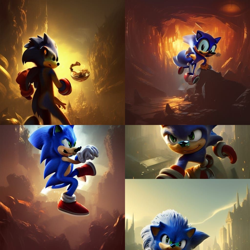 Sonic the Hedgehog in Dark Fantasy Style