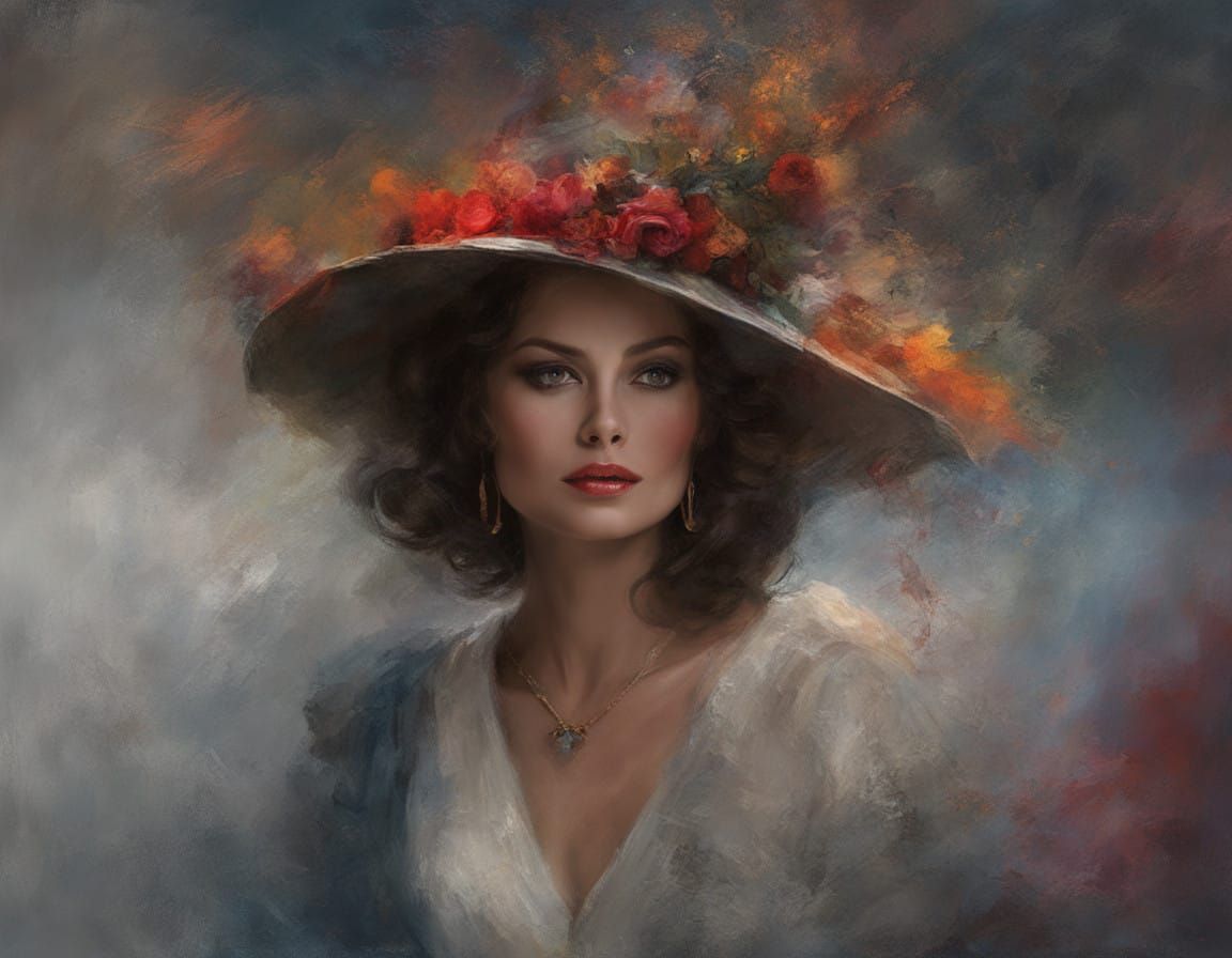 Ethereal Portrait in Impasto Chalk Art Style