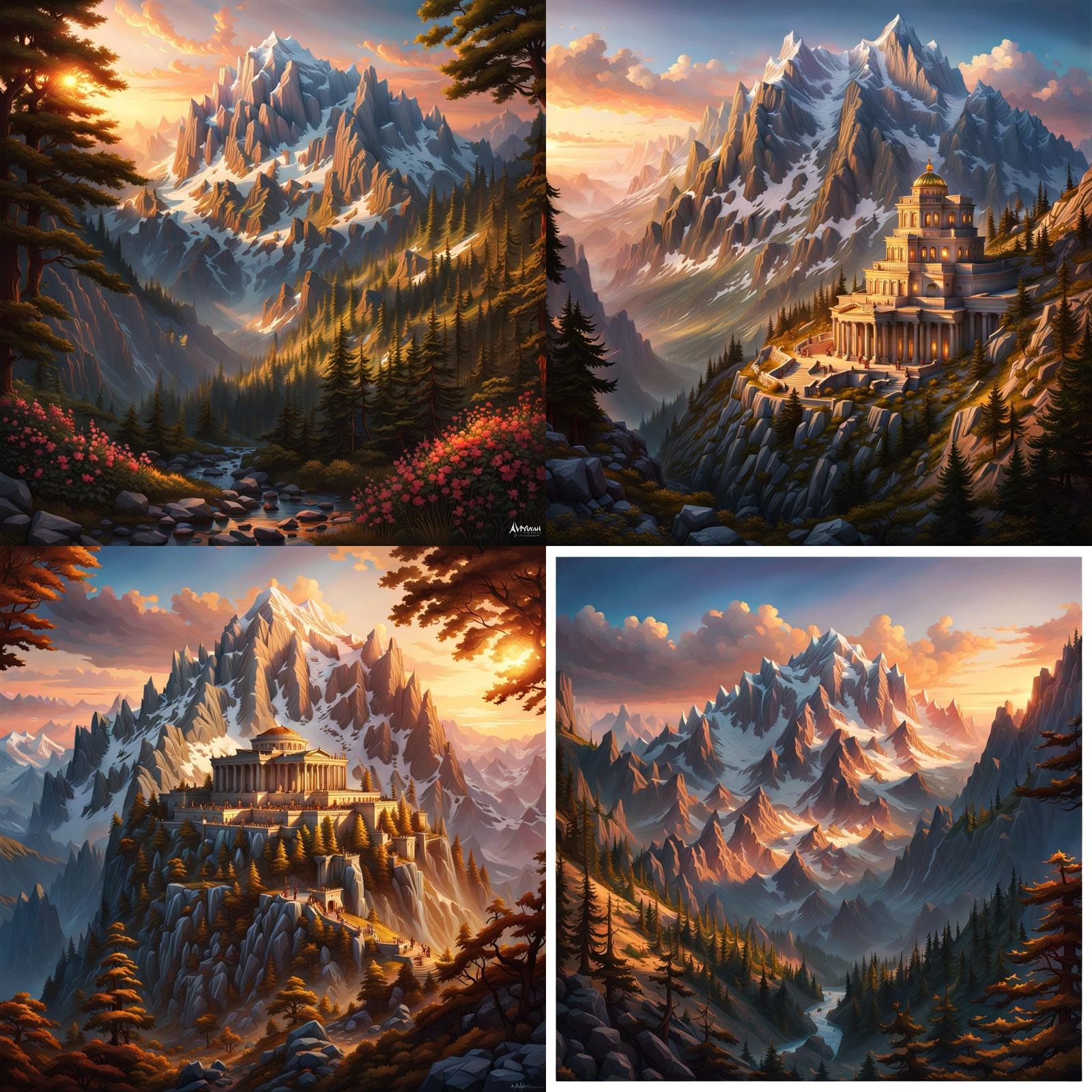 Mount Olympus at Dawn: Hyperrealistic Digital Art