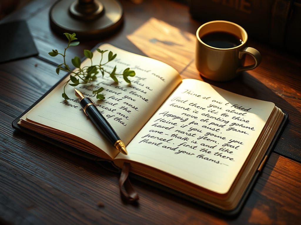 Leather-Bound Journal in Warm, Cinematic Light