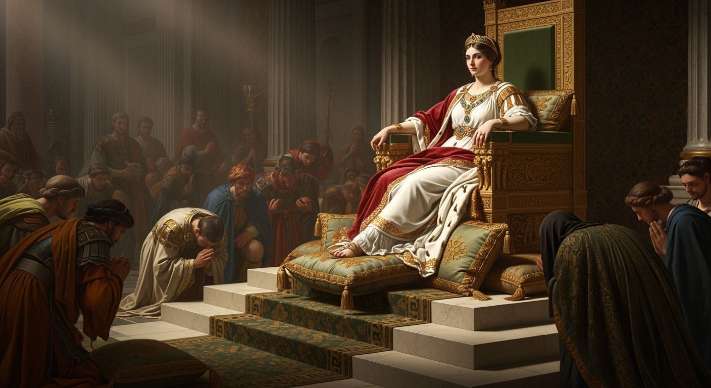 Roman Empress in Imperial Palace Throne Room