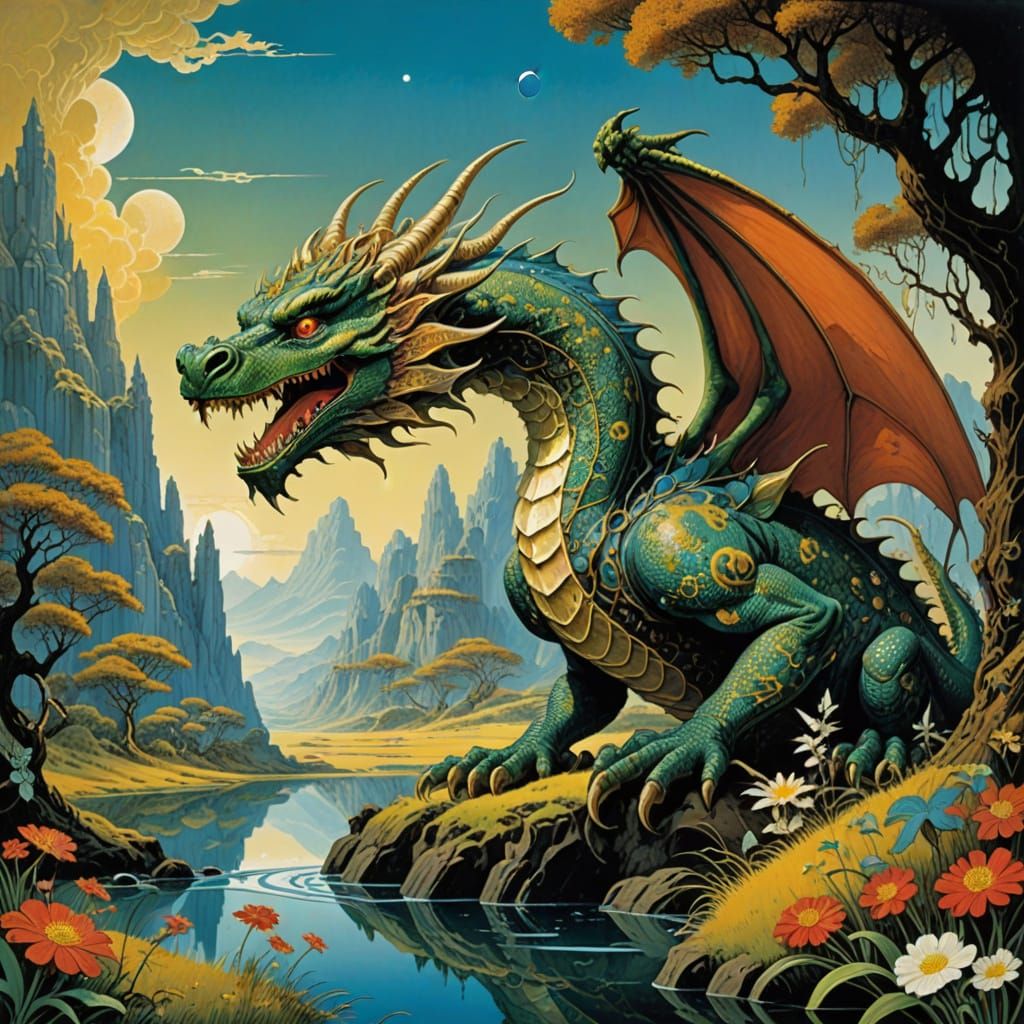 Majestic Diamond Dragon in Opulent Gold Setting