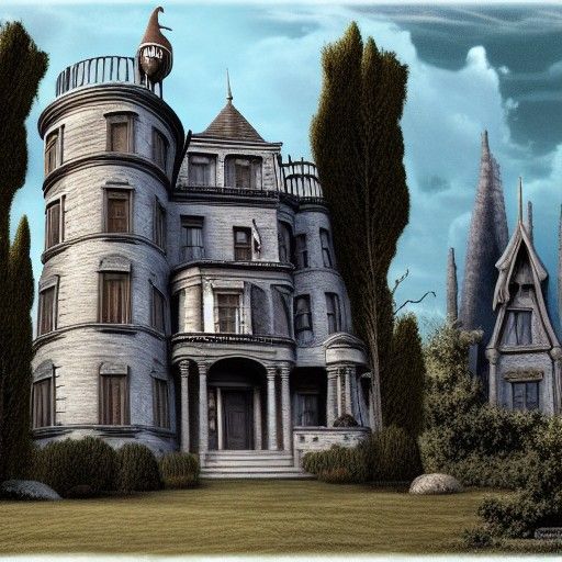 Addams Family Mansion Matte Painting