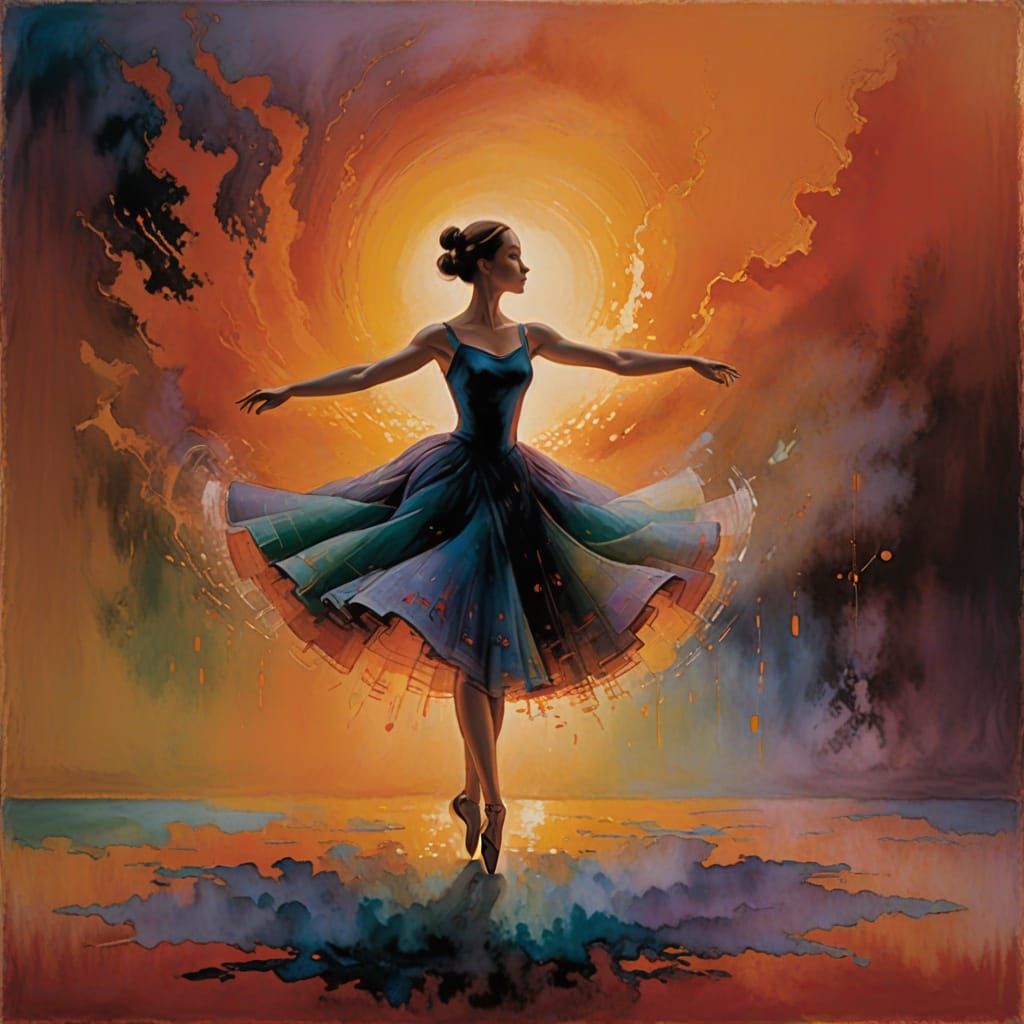 Enchanted Ballerina in Ethereal Whirlwind